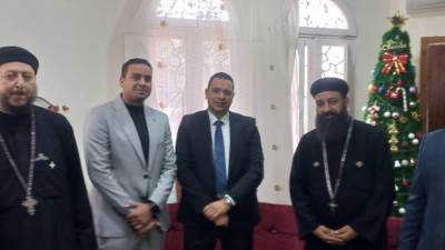 رئيس جهاز مدينة السادات يشارك الأقباط فرحة عيد الميلاد المجيد