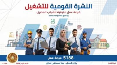 التقديم خلال مارس.. توفير 5188 فرصة عمل جديدة في هذه المحافظات