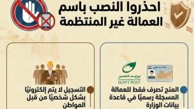وزارة العمل تحذر من محاولات النصب المرتبطة بمنح العمالة غير المنتظمة