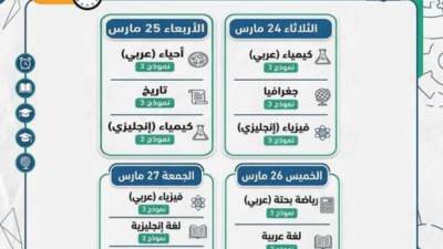 "التعليم" تعلن عن جداول حل النماذج الاسترشادية للثانوية العامة عبر مدرستنا 3
