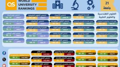  التعليم العالي: إدراج 21 جامعة مصرية في تصنيف QS العالمي للتخصصات الأكاديمية