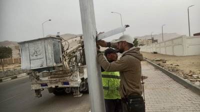 المهندسة أسماء مخلوف: رفع كفاءة الأعمدة واستبدال الكشافات لترشيد الطاقة بالسويس الجديدة