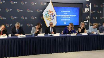 وزير الخارجية: مصر تبذل جهود حثيثة لدعم الأمن والسلام بالشرق الأوسط 