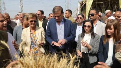 وزير الزراعة ومحافظ البحيرة يشهدان احتفالية ميكنة حصاد القمح بالمحافظة