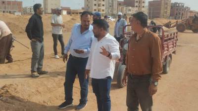 جهاز حدائق العاشر يواصل استكمال منظومة المرافق بمنطقة 1000 فدان