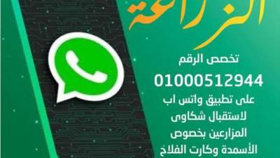 أول مرة.. "الزراعة" تُخصص رقم واتساب ل لتلقي شكاوى الأسمدة المدعمة