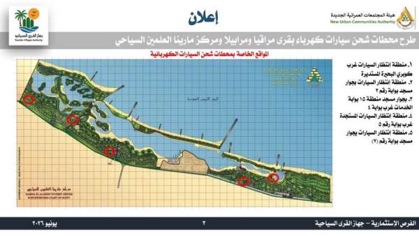 حتى 4 يونيو.. استقبال طلبات الشركات لإقامة محطات شحن سيارات كهربائية بمارينا العلمين