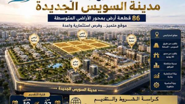 المهندسة أسماء مخلوف: طرح 86 قطعة أرض بالأراضي المتوسطة بالسويس الجديدة