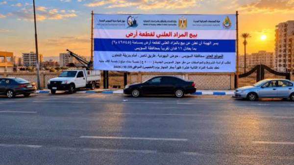 فرصة استمارية للبيع بالمزاد العلني بالسويس الجديدة